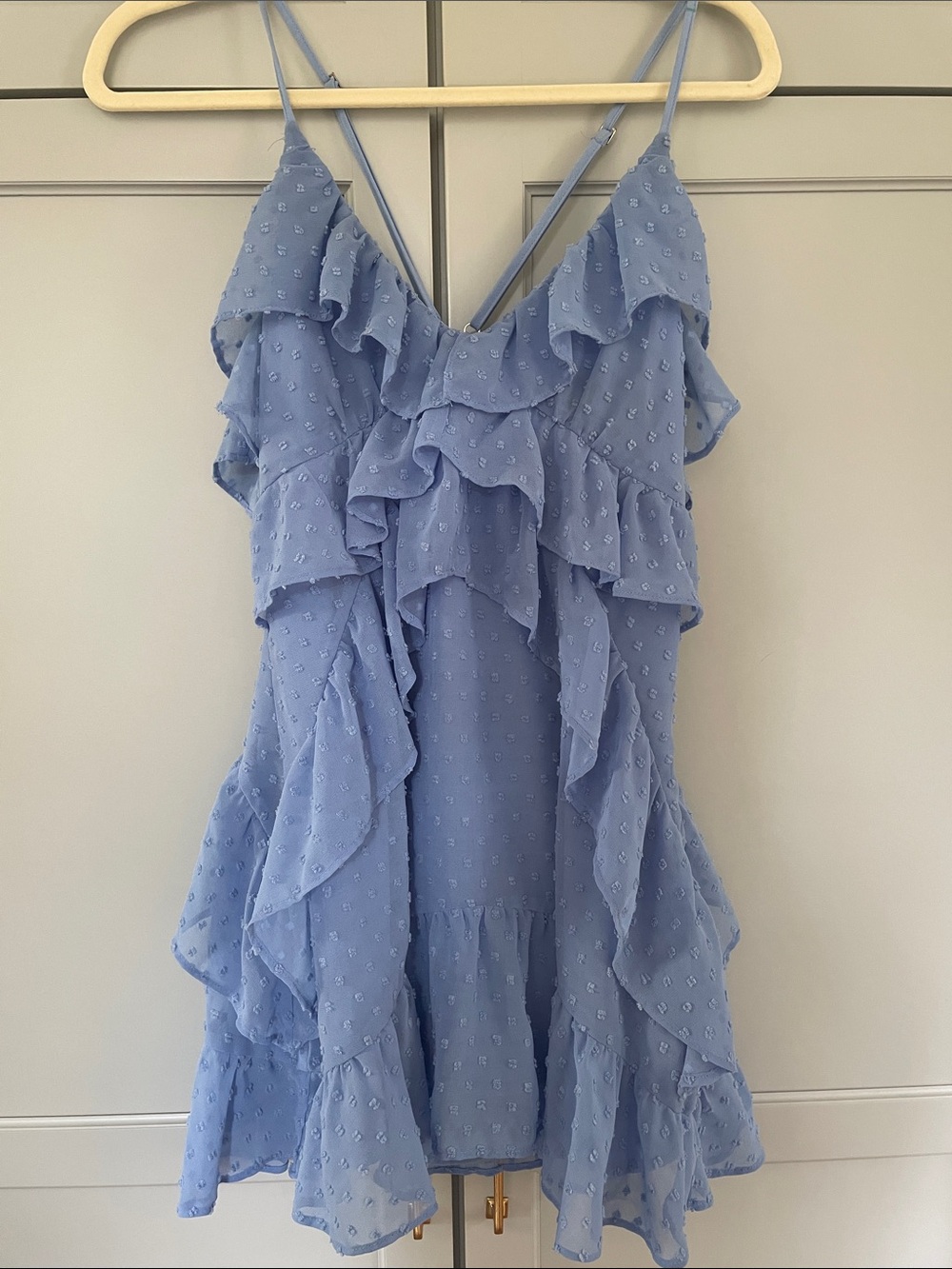 NBD Powder Blue Ruffle Mini Dress - Picture 3 of 5
